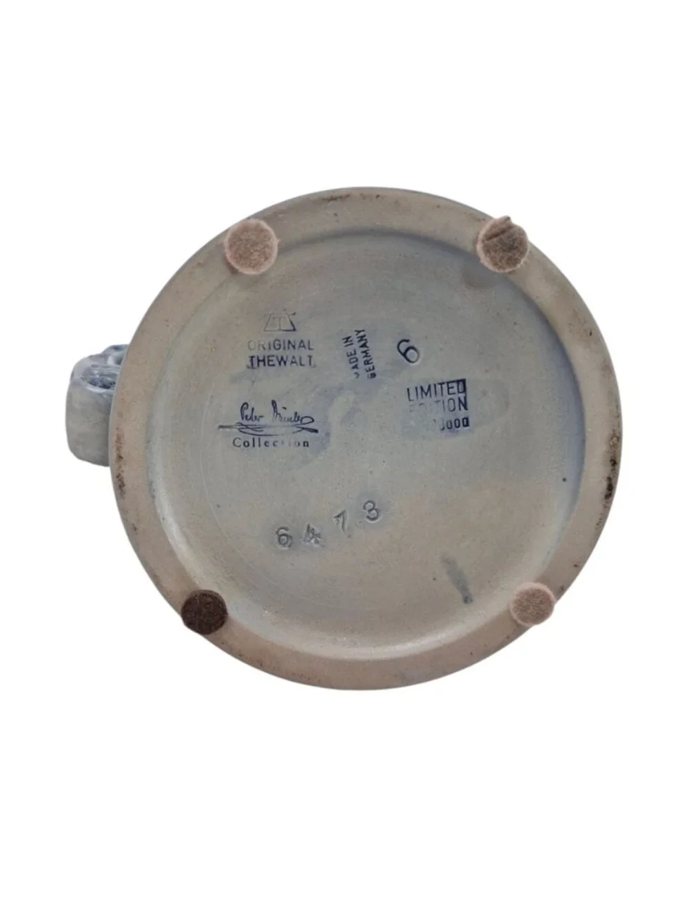 Thewalt Beer Stain Limited Edition Germany Blue Gray Salt Glazed Raised Relief